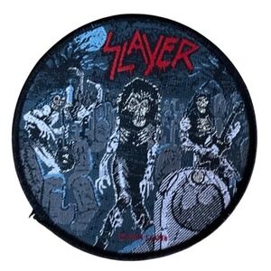 Vintage Slayer Woven Band Patch Thrash Metal Heavy Metal Battle Vest Accessory